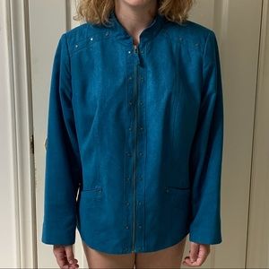 🌷3 for$25🌷Allison Daley Petite, US 14P, Turquoise Faux Suede Jacket